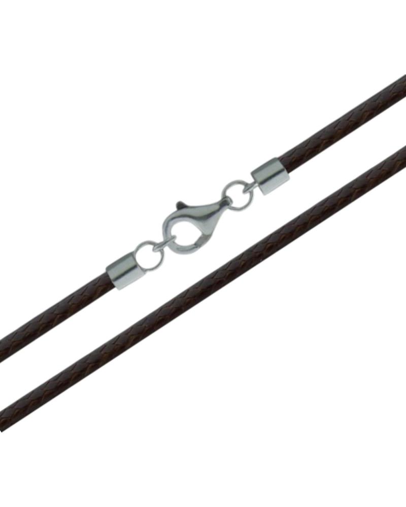 MINOPLATA GARGANTILLA PIEL SINTETICA MARRON 40CM 2 5MM CIERRE DE PLATA