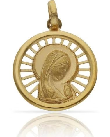 MINOPLATA MEDALLA VIRGEN NINA CALADA DE PLATA DE LEY CHAPADA EN ORO 18