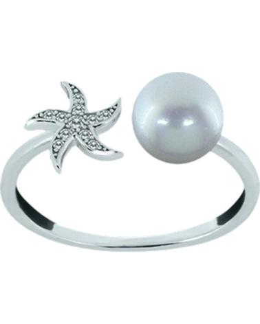 MINOPLATA ANILLO AJUSTABLE PERLA CULTIVADA Y ESTRELLA DE PLATA DE LEY