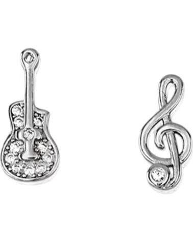 MINOPLATA PENDIENTES ASIMETRICOS CLAVE DE SOL Y GUITARRA DE PLATA CON