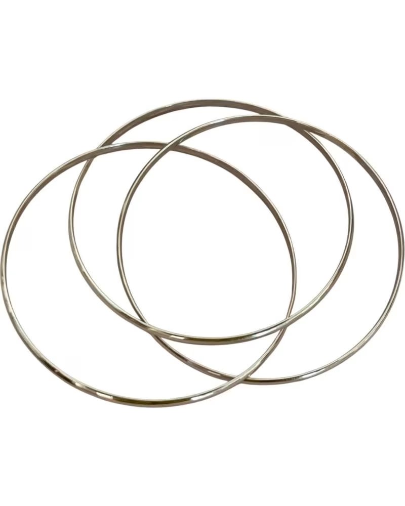 MINOPLATA TRIO DE PULSERAS MEDIA CANA LISA 3MM DE PLATA DE LEY 925