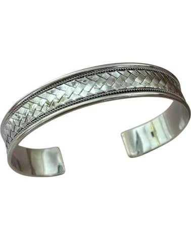MINOPLATA PULSERA BRAZALETE UNISEX TRENZA DE PLATA DE LEY 925