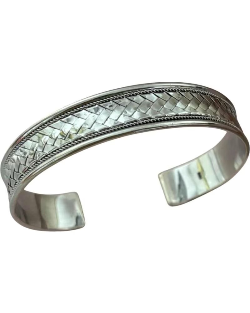 MINOPLATA PULSERA BRAZALETE UNISEX TRENZA DE PLATA DE LEY 925
