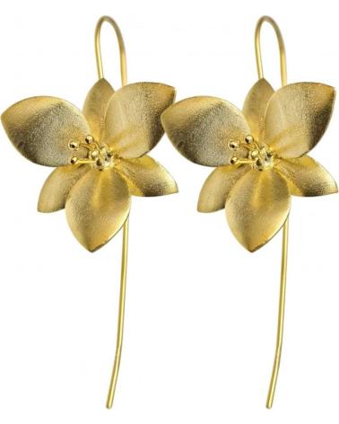 MINOPLATA PENDIENTES FLOR DE PLATA DE LEY MATIZADA CHAPADA EN ORO CIER