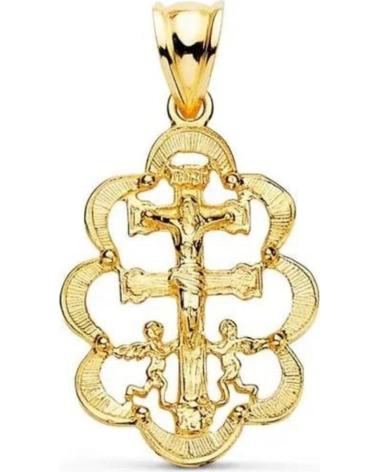 MINOPLATA MEDALLA CRUZ DE CARAVACA DE PLATA DE LEY BANADA EN ORO 20MM
