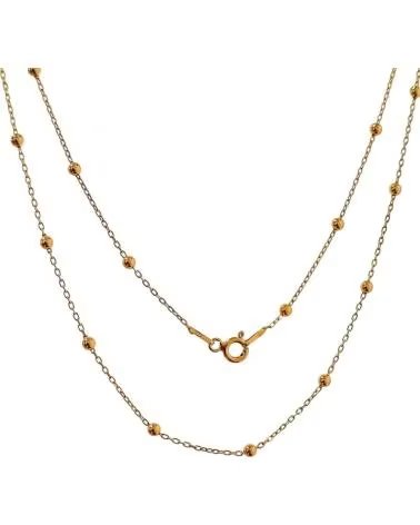 MINOPLATA CADENA BOLITAS DE PLATA DE LEY CHAPADA EN ORO 45CM