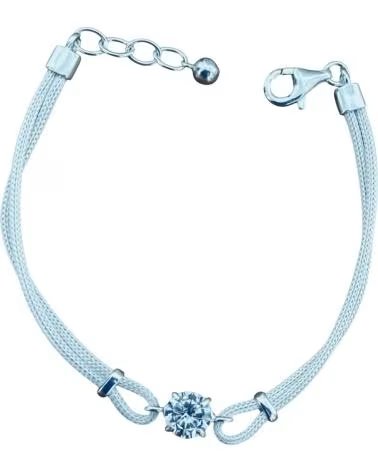 MINOPLATA PULSERA CADENA DOBLE PUNTO DE LUZ CENTRAL CIRCONITA