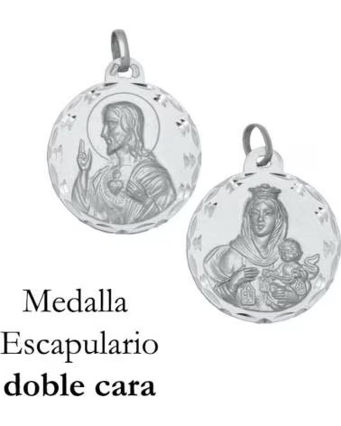 MINOPLATA MEDALLA ESCAPULARIO DE PLATA VIRGEN DEL CARMEN Y SAGRADO COR