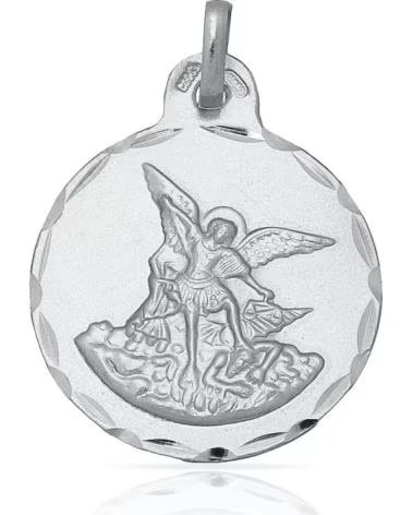 MINOPLATA MEDALLA DE SAN MIGUEL EN PLATA DE LEY CON BORDE TALLADO 21MM
