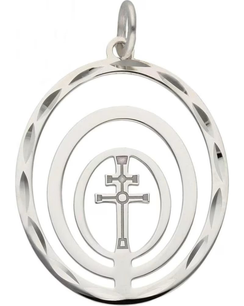 MINOPLATA COLGANTE CRUZ DE CARAVACA CERCO TALLADO 22X26MM DE PLATA DE