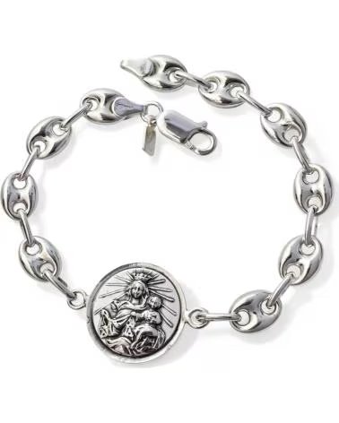 MINOPLATA PULSERA ESCAPULARIO CADENA CALABROTE DE PLATA DE LEY 925