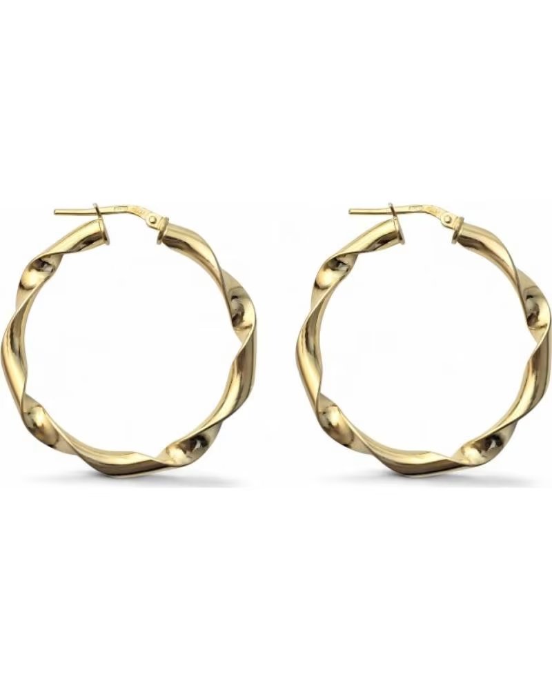 MINOPLATA PENDIENTES AROS RELIADOS 20MM DE PLATA DE LEY CHAPADA EN ORO