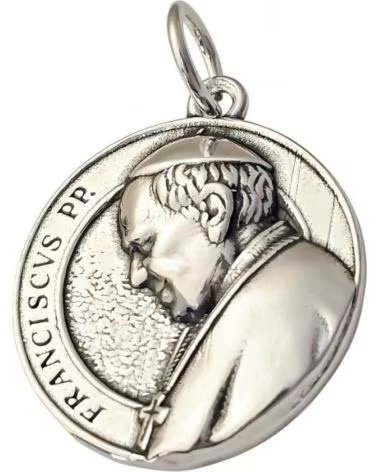 MINOPLATA COLGANTE MEDALLA PAPA FRANCISCO 25MM DE PLATA DE LEY 925