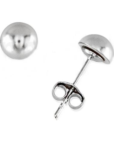 MINOPLATA PENDIENTES MEDIA PERLA 6MM SINTETICA EN PLATA DE LEY 925