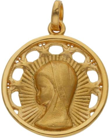 MINOPLATA MEDALLA CALADA DE PLATA DE LEY CHAPADA EN ORO VIRGEN NINA 20