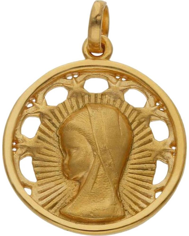 MINOPLATA MEDALLA CALADA DE PLATA DE LEY CHAPADA EN ORO VIRGEN NINA 20