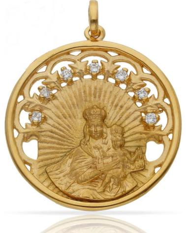 MINOPLATA MEDALLON VIRGEN DEL CARMEN 30MM DE PLATA CHAPADA EN ORO CON