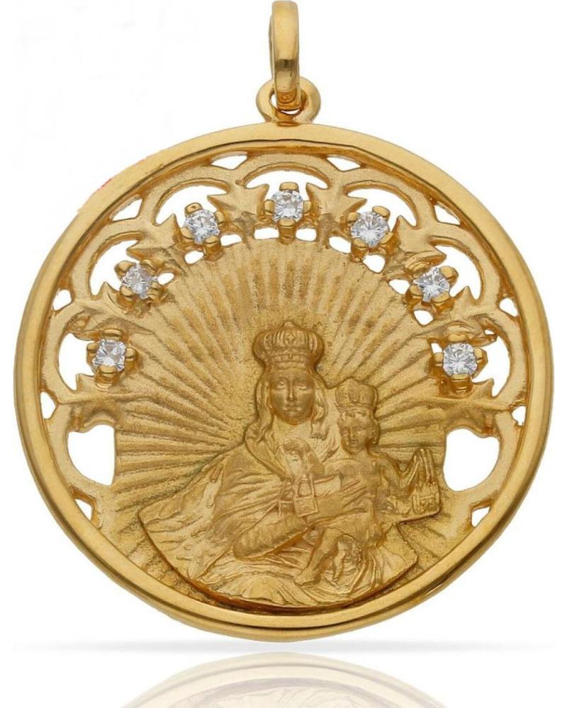 MINOPLATA MEDALLON VIRGEN DEL CARMEN 30MM DE PLATA CHAPADA EN ORO CON
