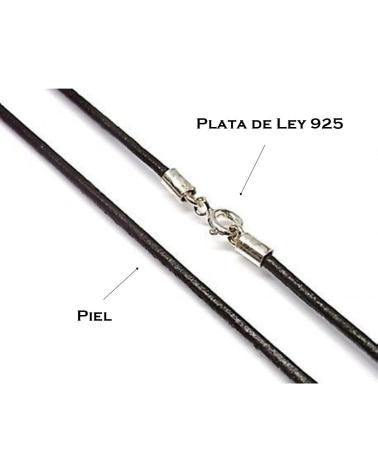 MINOPLATA GARGANTILLA DE PIEL MARRON OSCURO 45CM 2MM UNISEX CON CIERRE