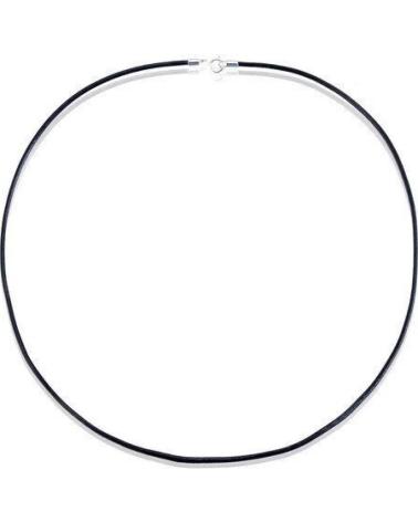 MINOPLATA GARGANTILLA CAUCHO NEGRO 45CM Y 3MM GROSOR CIERRE DE PLATA