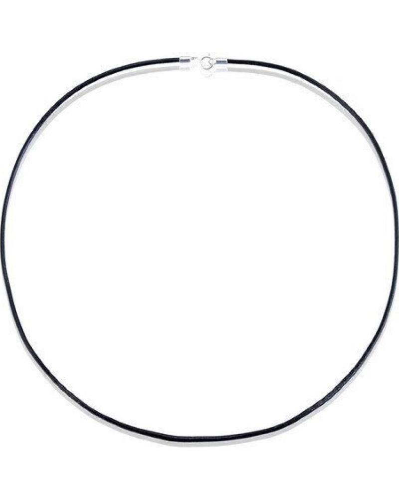 MINOPLATA GARGANTILLA CAUCHO NEGRO 45CM Y 3MM GROSOR CIERRE DE PLATA