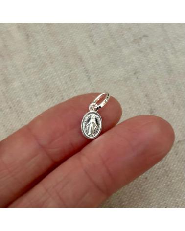MINOPLATA MEDALLA VIRGEN MILAGROSA MINI 6MM X8MM DE PLATA DE LEY 925