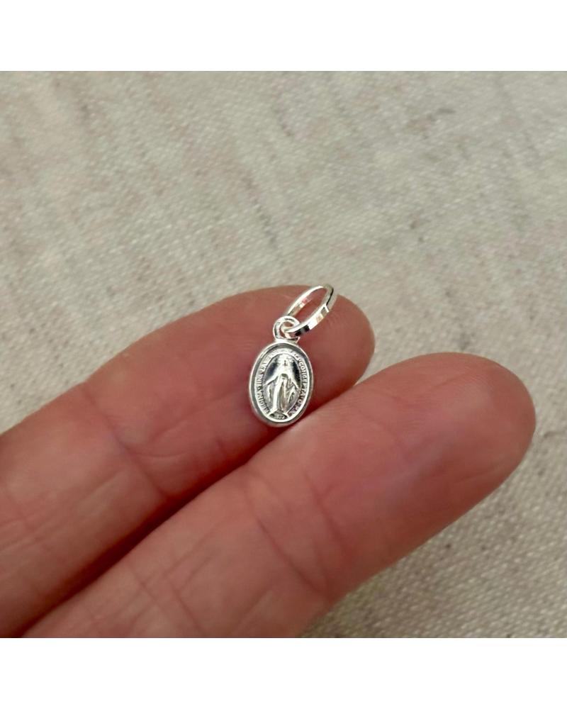 MINOPLATA MEDALLA VIRGEN MILAGROSA MINI 6MM X8MM DE PLATA DE LEY 925