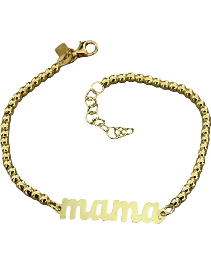 MINOPLATA PULSERA BOLAS DE PLATA DE LEY CHAPADA EN ORO PARA MAMA