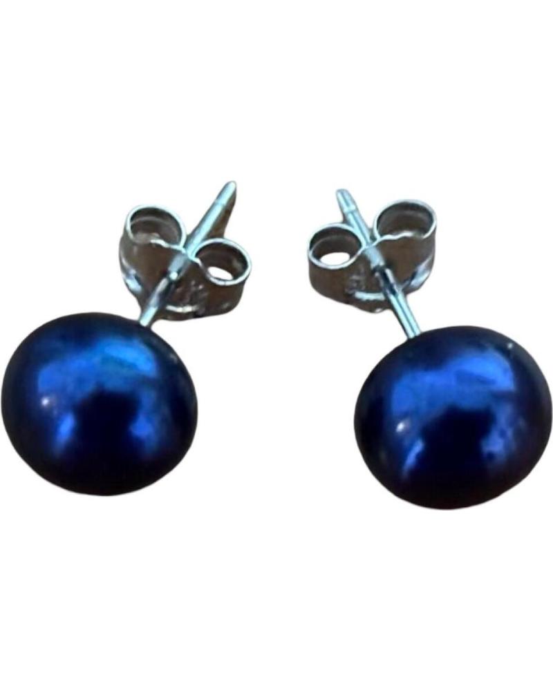 MINOPLATA PENDIENTES PERLAS CULTIVADAS GRISES 8MM EN PLATA DE LEY RODI