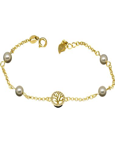 MINOPLATA PULSERA INFANTIL ARBOL DE LA VIDA DE PLATA DE LEY DORADA CON