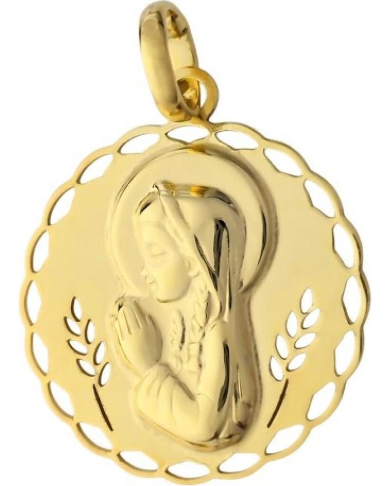 MINOPLATA MEDALLA VIRGEN NINA ESPIGAS DE PLATA DE LEY CHAPADA EN ORO 2