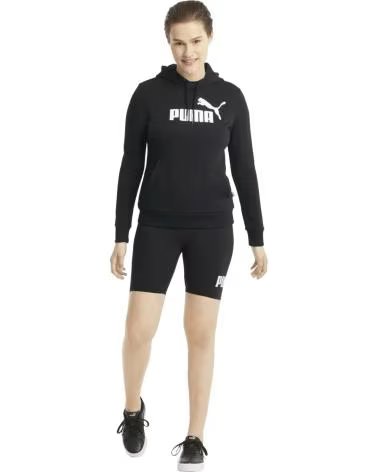 PUMA FELPA CON CAPPUCCIO ESS LOGO NEGRO
