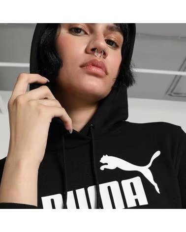 PUMA FELPA CON CAPPUCCIO ESS LOGO NEGRO