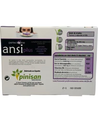 PINISAN ANSI PLUS PERFECT LINE - COMPLEMENTO PARA EL CONTROL DE APETITO Y ANSIEDAD (30 CÁPSULAS)