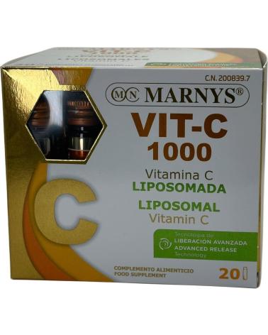 MARNYS VITAMINA C 1000MG LIPOSOMADA LÍQUIDA - 20 VIALES