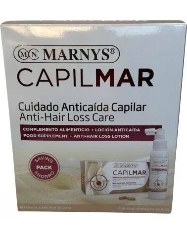 MARNYS CAPILMAR PACK POUPANÇA - 60 CÁPSULAS E LOÇÃO ANTIQUEDA