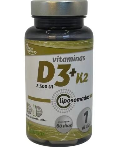 PINISAN VITAMINAS D3+K2 LIPOSSOMADAS, 60 CÁPSULAS