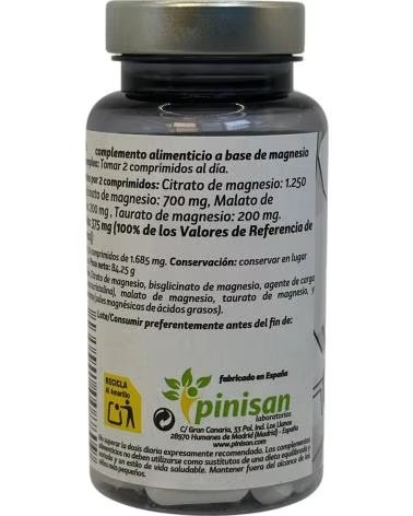 PINISAN MAGNÉSIUM TOTAL, COMPLÉMENT AU BISGLYCINATE, CITRATE, MALATE ET TAURATE, 50 COMPRIMÉS