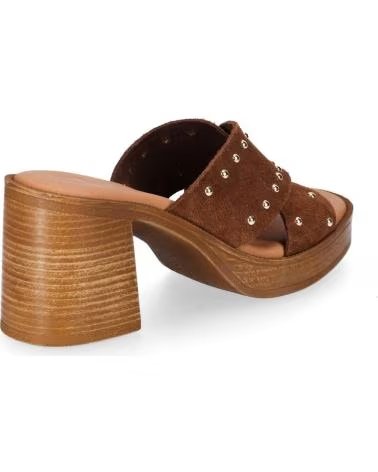 CHIKA10 SANDALI MEDINA CON BORCHIE COLOR NOCE NOGAL-WALNUT