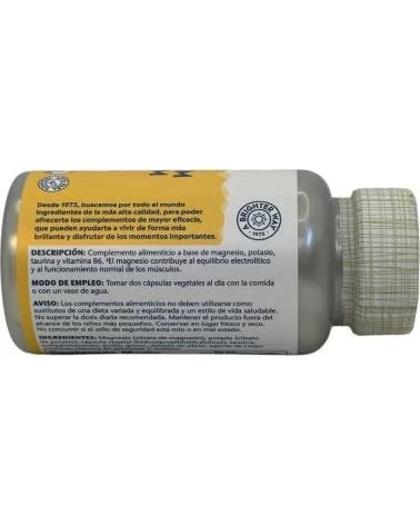 SOLARAY MAGNÉSIUM POTASSIUM EN CITRATE AVEC TAURINE ET B6 - 60 GÉLULES VÉGÉTALES