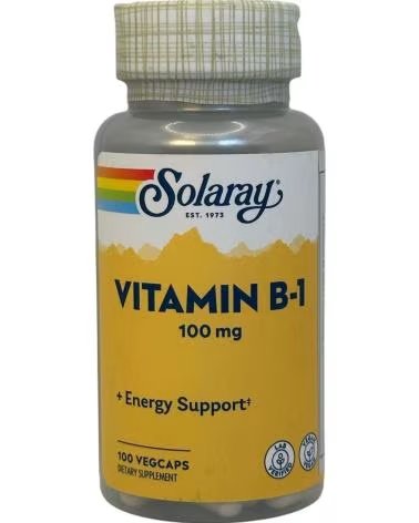 SOLARAY VITAMINE B1 THIAMINE MONOHYDRATE 100MG - 100 GÉLULES