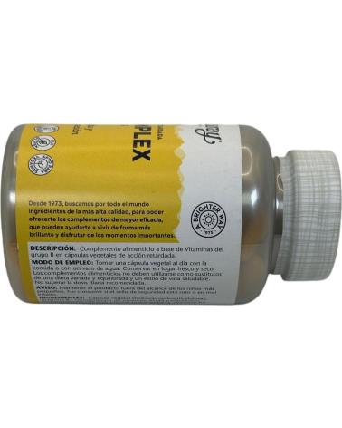 SOLARAY VITAMINA B COMPLEX 75 DOBLE ACCIÓN RÁPIDA-PROLONGADA 100 CÁPSULAS VEGANAS