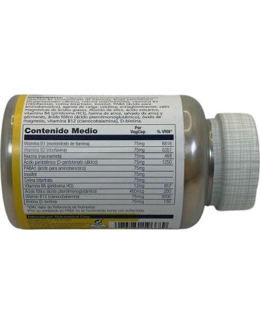 SOLARAY VITAMINA B COMPLEX 75 DOBLE ACCIÓN RÁPIDA-PROLONGADA 100 CÁPSULAS VEGANAS
