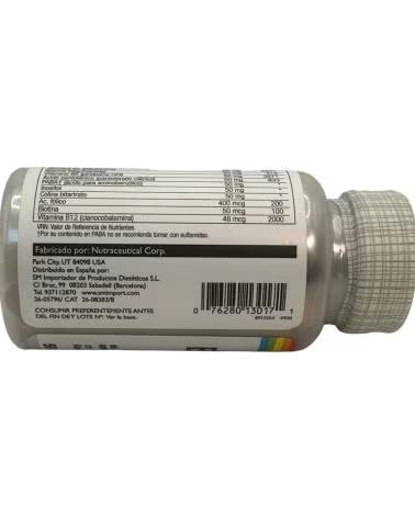 SOLARAY VITAMINE B COMPLEX 50 - COMPLÉMENT EN GÉLULES VÉGÉTALES