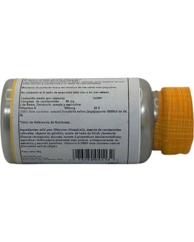 SOLARAY FOOD CAROTENE 500MG - BÊTA-CAROTÈNE VITAMINE A 30 GÉLULES
