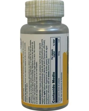 SOLARAY CITRATO DE POTÁSSIO 99MG - 60 CÁPSULAS VEGETAIS