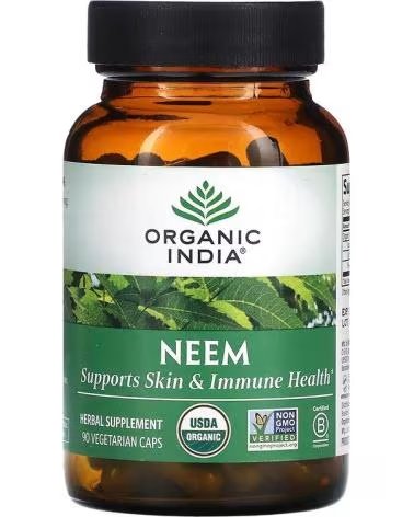 INDIA ORGANIC USA NEEM ORGÂNICO, 90 CÁPSULAS VEGETAIS