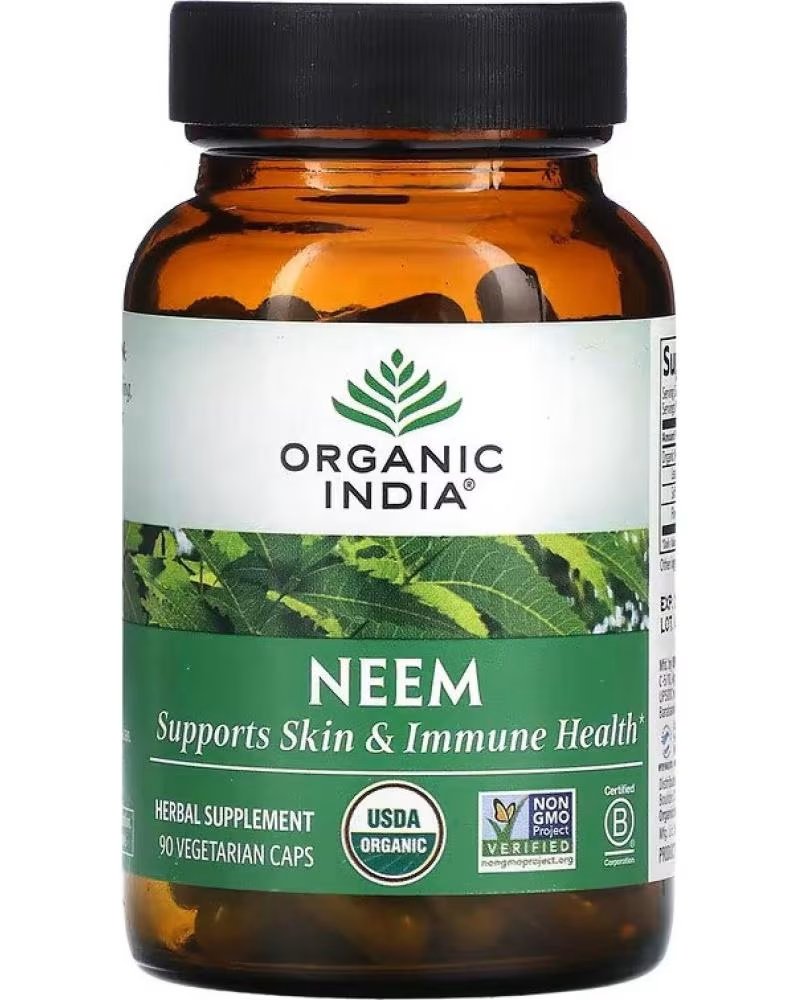 INDIA ORGANIC USA NEEM ORGÂNICO, 90 CÁPSULAS VEGETAIS