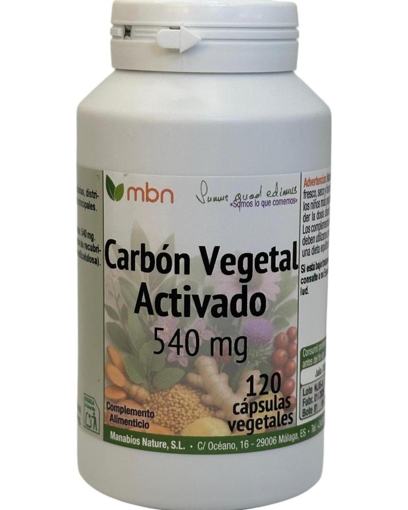 MANABIOS CARBÓN VEGETAL ACTIVADO 540MG 120 CÁPSULAS