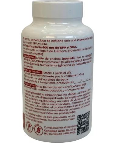 HERBORA OMÉGA 3 EPA DHA ET VITAMINE E 60 PERLES